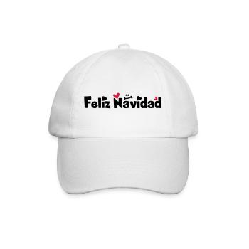 Feliz Navidad Frohe Weihnachten - Baseballkappe - Weiß/Weiß - Vorne