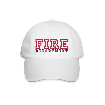 Schriftzug FIRE Department - Baseballkappe - Weiß/Weiß - Vorne