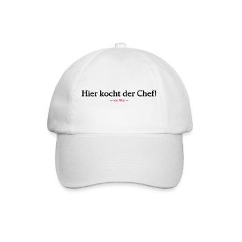 Hier kocht der Chef - vor Wut - Baseballkappe - Weiß/Weiß - Vorne