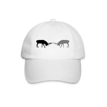 hirsch - geweih - jagd - jäger - Baseballkappe - Weiß/Weiß - Vorne