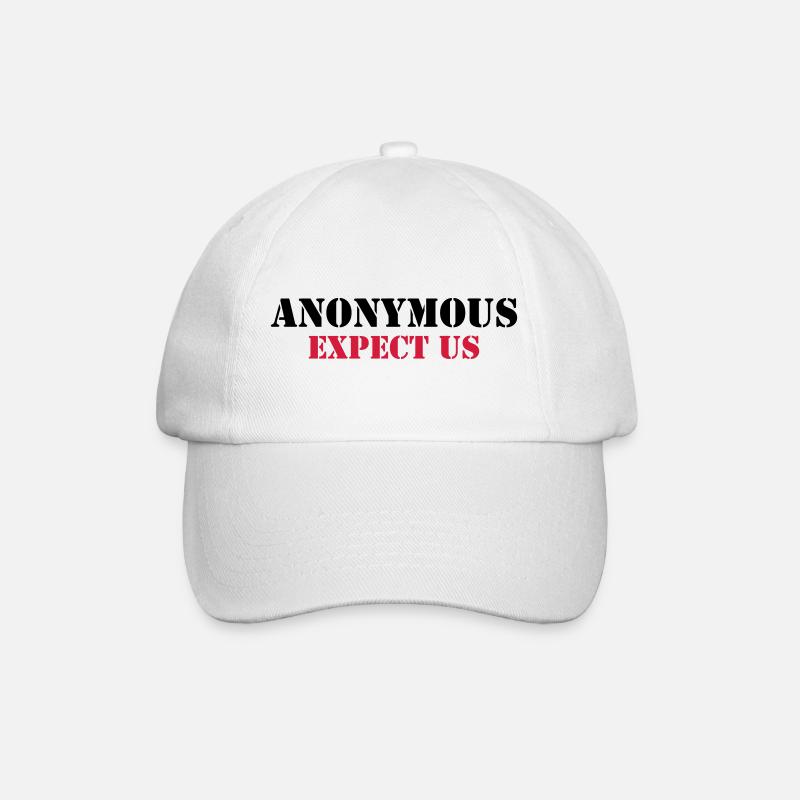Anonymous : Expect us - Baseballkappe - Weiß/Weiß
