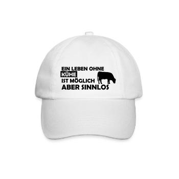 ein leben ohne kühe - Baseballkappe - Weiß/Weiß - Vorne