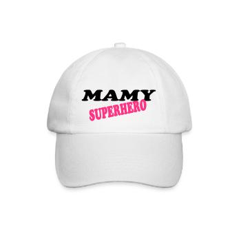 Mamy superhero - Baseball Cap - white/white - Front