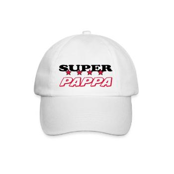 Super pappa - Baseball Cap - white/white - Front