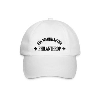 Philanthrop Philanthropin Menschenfreund Moral - Baseballkappe - Weiß/Weiß - Vorne