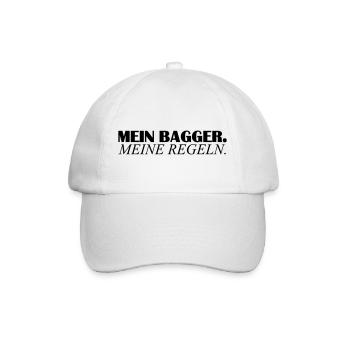 Mein Bagger meine Regeln - Baseballkappe - Weiß/Weiß - Vorne