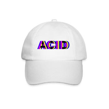 acid house techno - Baseball Cap - white/white - Front