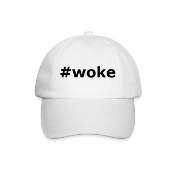 Hashtag Woke Slogan - Baseball Cap - white/white - Front