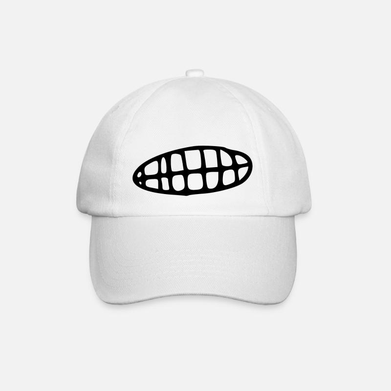 Grinning mouth with teeth - Baseball Cap - white/white