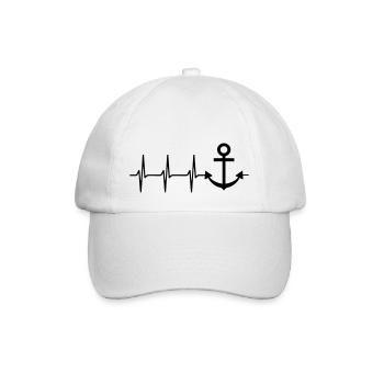 ancre de coeur capitaine - Casquette classique - blanc/blanc - Devant