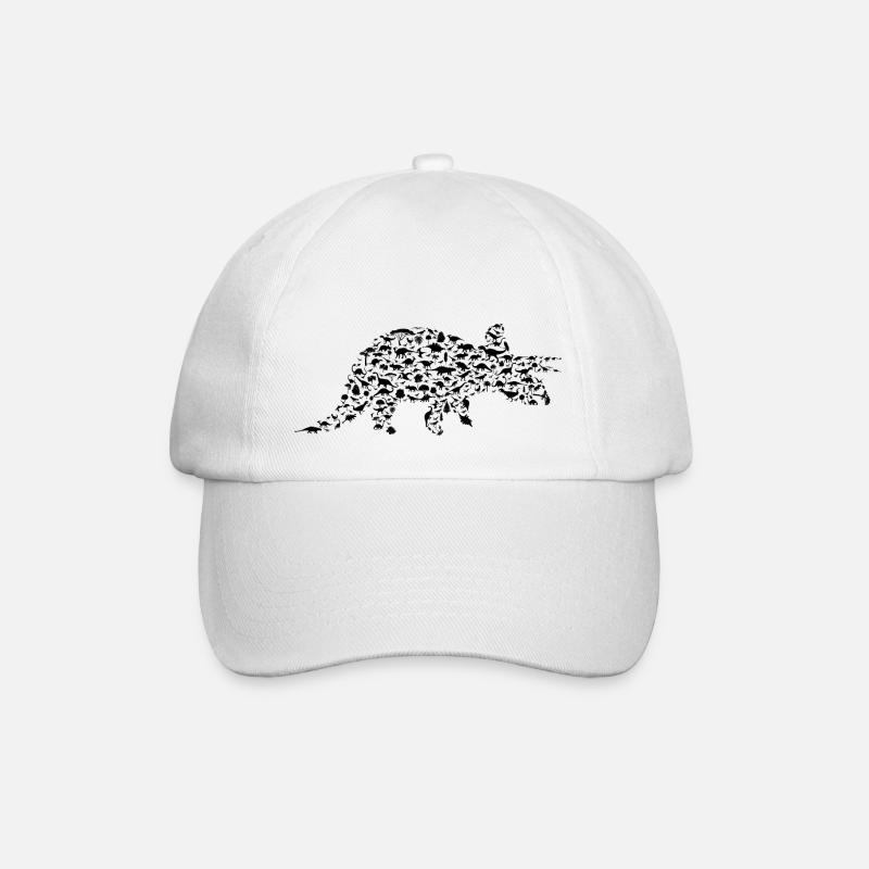 Dinosaur - Baseball Cap - white/white