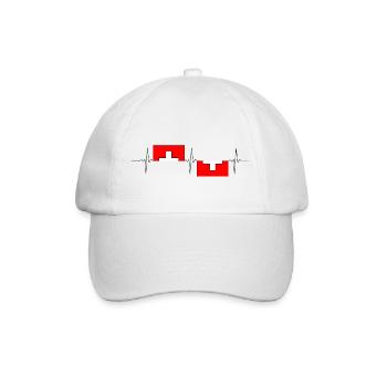 Herzfrequenz Schweiz - Baseballkappe - Weiß/Weiß - Vorne