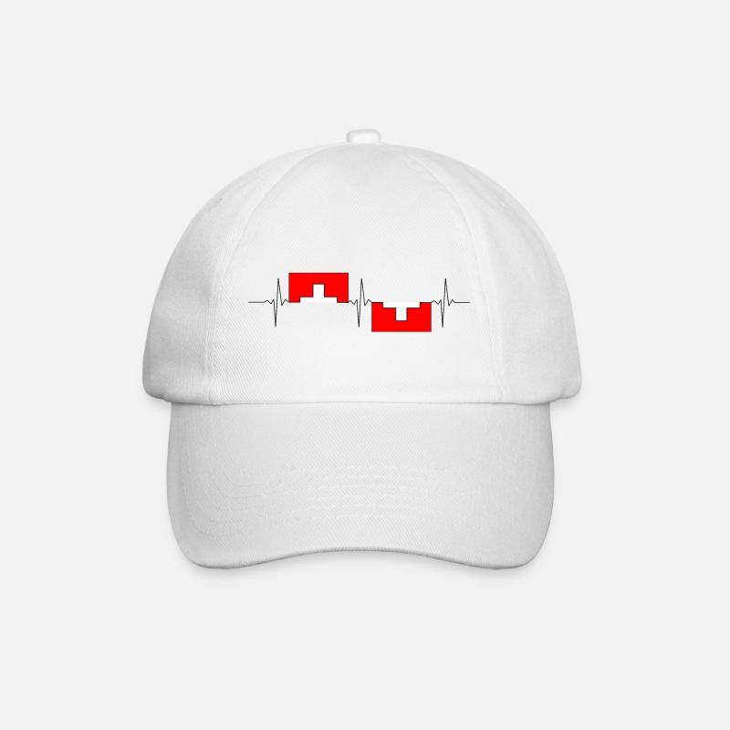 Herzfrequenz Schweiz - Baseballkappe - Weiß/Weiß