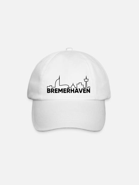 Bremerhaven mit Skyline - Baseballkappe - Weiß/Weiß