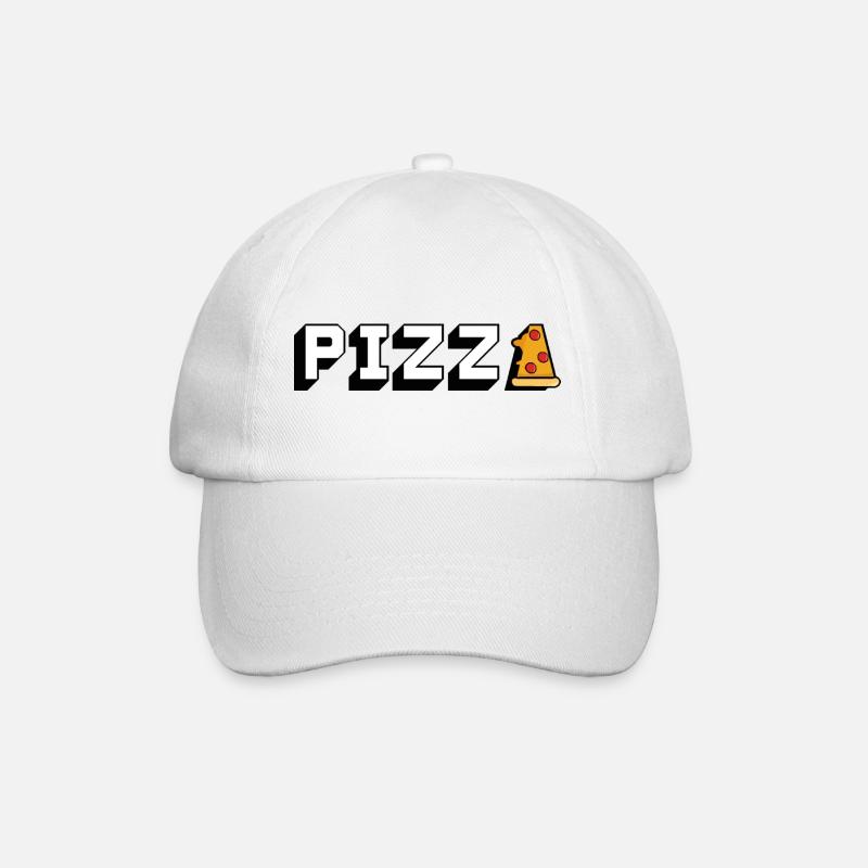 Pizza - Baseballkappe - Weiß/Weiß