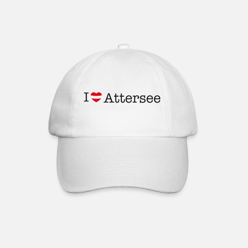 I love Attersee - Baseballkappe - Weiß/Weiß