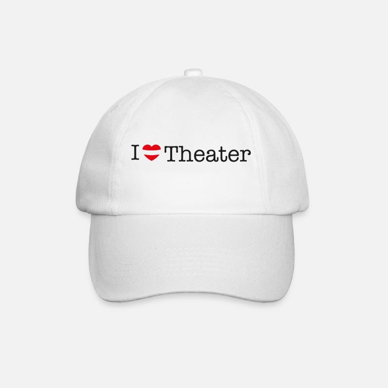 I love Theater - Baseballkappe - Weiß/Weiß