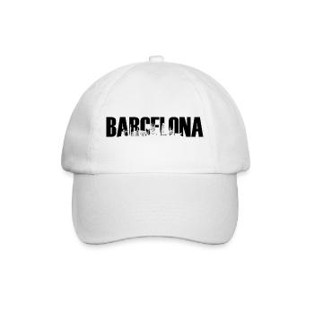 Barcelona Spanien Katalonien Europa Skyline - Baseballkappe - Weiß/Weiß - Vorne