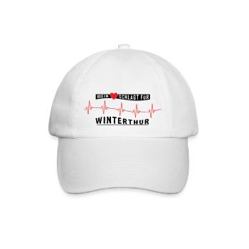 Mein Herz schlägt für Winterthur | VEKTOR - Baseballkappe - Weiß/Weiß - Vorne