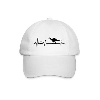 Spinosaurus Heartbeat Dinosaur Dino Prehistoric Times - Baseball Cap - white/white - Front