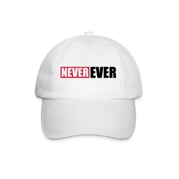 Balken Never Ever - Baseballkappe - Weiß/Weiß - Vorne