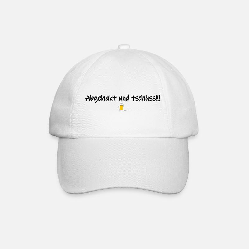 Abgehakt und tschüss!!! - Baseballkappe - Weiß/Weiß