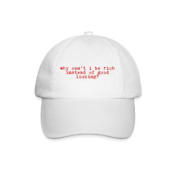 Pourquoi ne puis-je pas être riche au lieu d’être beau 2 - Casquette classique - blanc/blanc - Devant