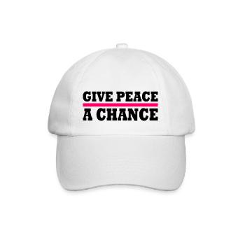 Give peace a chance - Baseballkappe - Weiß/Weiß - Vorne