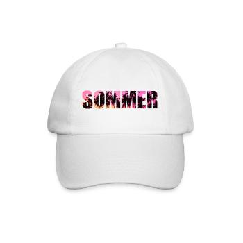 Cooles Retro Design Sommer Strand Palmen Summer - Baseballkappe - Weiß/Weiß - Vorne