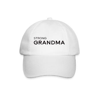 Strong Grandma 2 black - Baseballkappe - Weiß/Weiß - Vorne