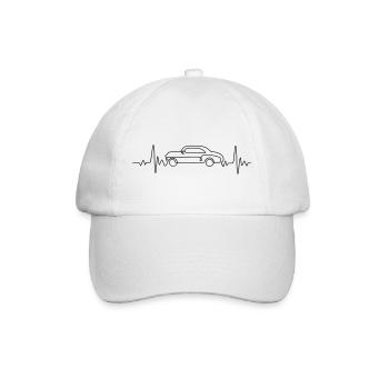 Herzschlag Autos - Baseballkappe - Weiß/Weiß - Vorne
