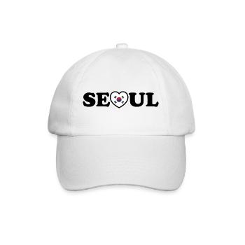 Seoul Love Heart Taegeukgi Flag - Baseball Cap - white/white - Front