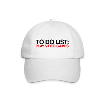 To Do List Play Video Games - Baseball Cap - white/white - Front