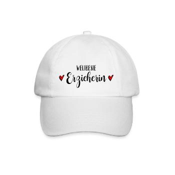 Beste Erzieherin Pädagogin Soziale Fachkraft - Baseballkappe - Weiß/Weiß - Vorne