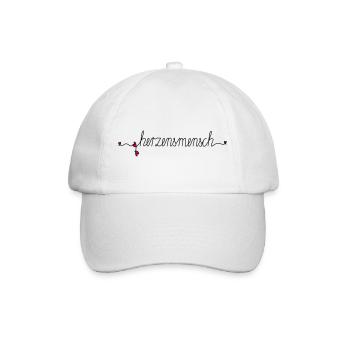 herzensmensch - Baseballkappe - Weiß/Weiß - Vorne