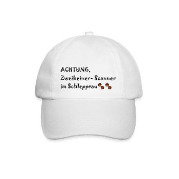 Zweibeiner-Scanner; Hund ist Menschenkenner - Baseballkappe - Weiß/Weiß - Vorne