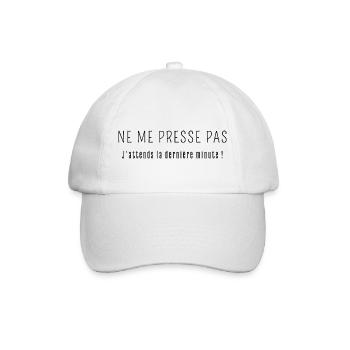 Ne me presse pas j'attends la dernière minute - Casquette classique - blanc/blanc - Devant