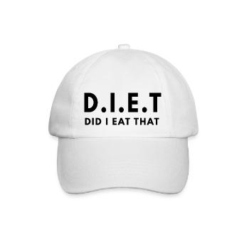 diet funny definition - Baseball Cap - white/white - Front
