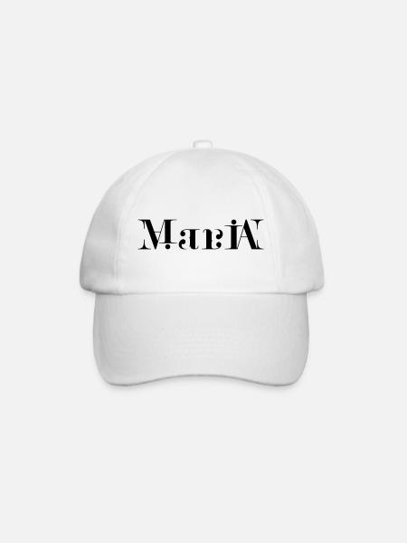 Maria Ambigram Logo - Baseballkappe - Weiß/Weiß