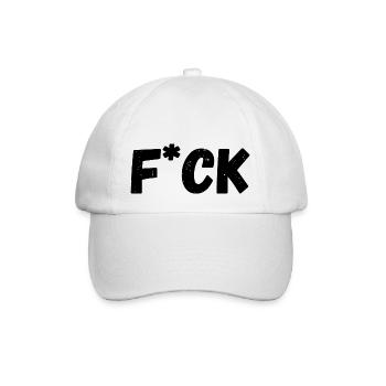 F*ck - Baseballkappe - Weiß/Weiß - Vorne