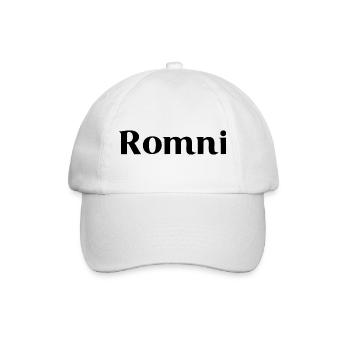 Romni - Black font - Baseball Cap - white/white - Front
