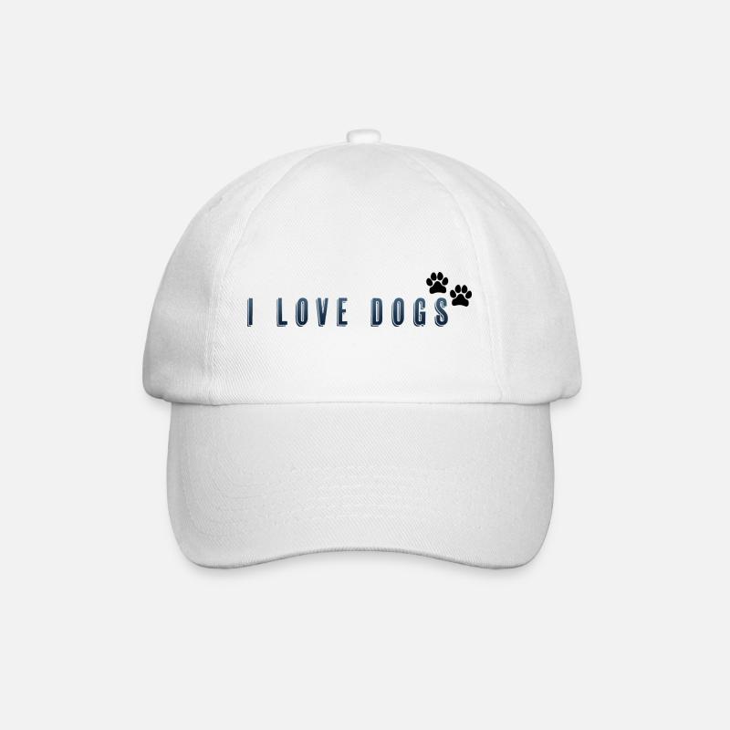 Ich liebe Hunde - Baseballkappe - Weiß/Weiß