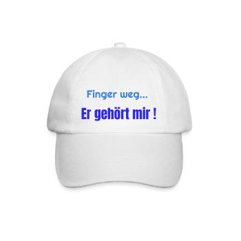 Finger weg er gehört mir - Baseballkappe - Weiß/Weiß - Vorne