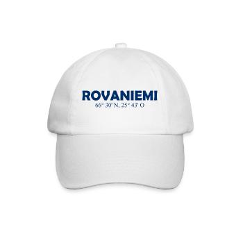 Rovaniemi - Finland - Coordinates - Longitude - Baseballkappe - Weiß/Weiß - Vorne