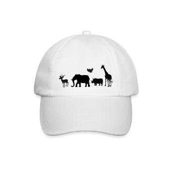 Safari Zoo Animals Wildlife - Baseball Cap - white/white - Front