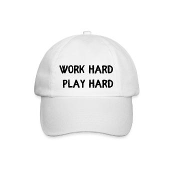 Work hard play hard - Baseball Cap - white/white - Front