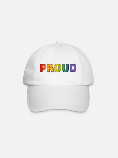 Rainbow proud black - Baseball Cap - white/white