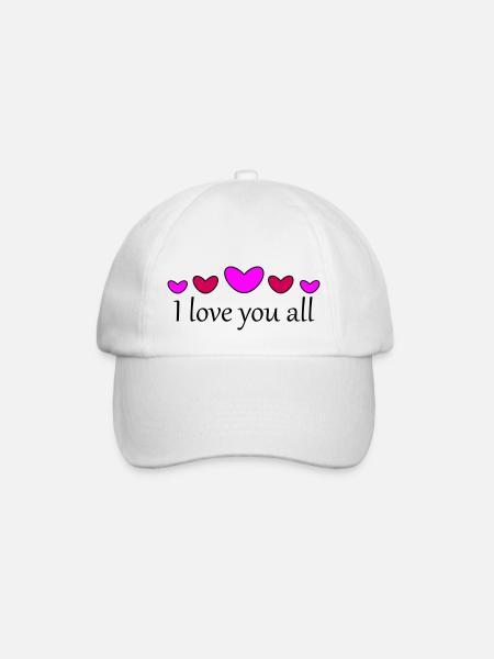 Je vous aime tous - Casquette classique - blanc/blanc