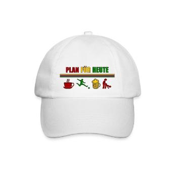 Kaffee, Fußball, Bier, Spaß - Dein Style - Baseballkappe - Weiß/Weiß - Vorne