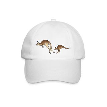 Kangaroo mother and child colored - Baseball Cap - white/white - Front
